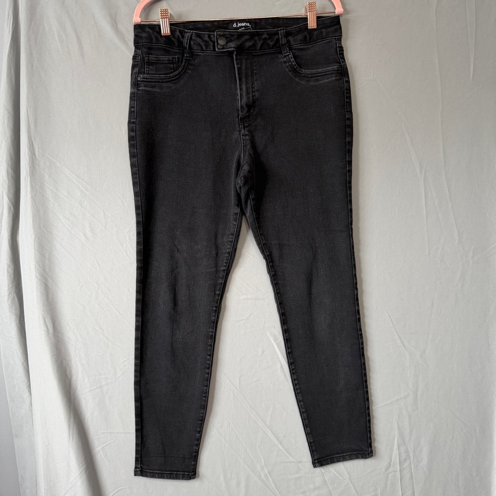 D Jeans Womens Hi Rise Skinny Denim Size 12 Black Grunge Everyday Stretch Casual